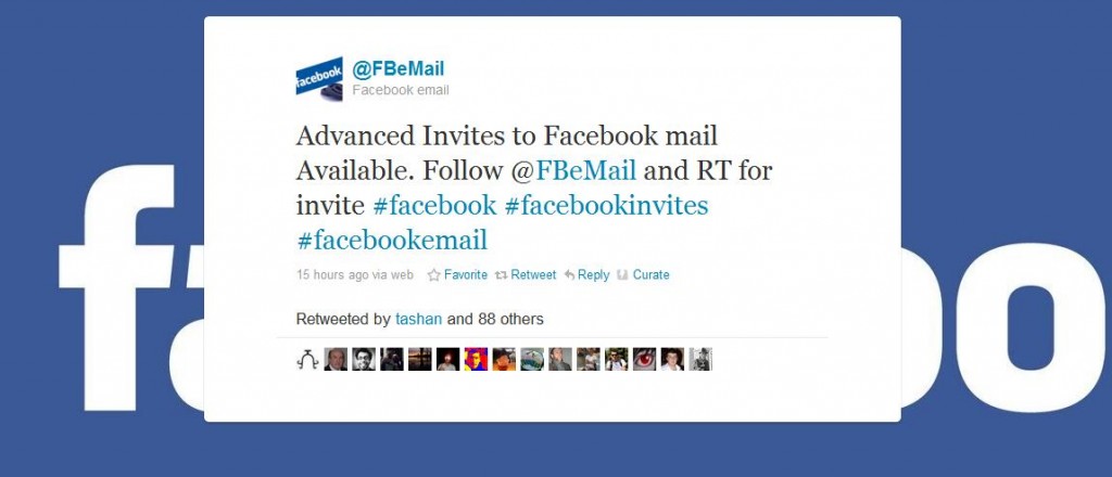 Facebook mail invites