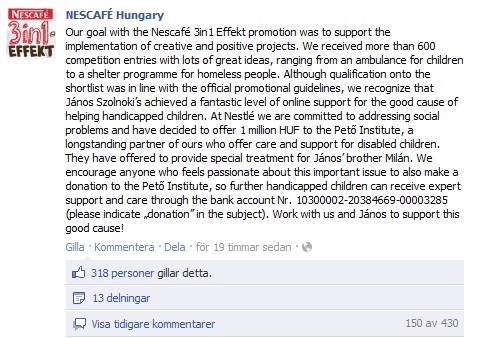 NESCAFE Hungary Facebook