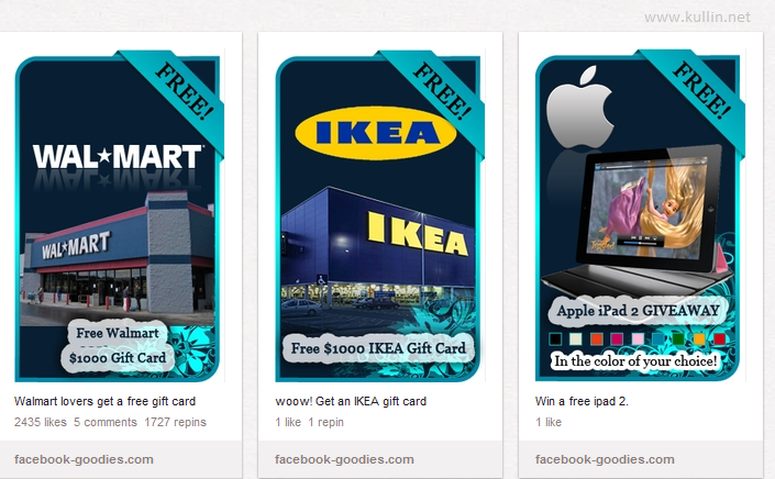 pinterest spam ads for ikea and ipad