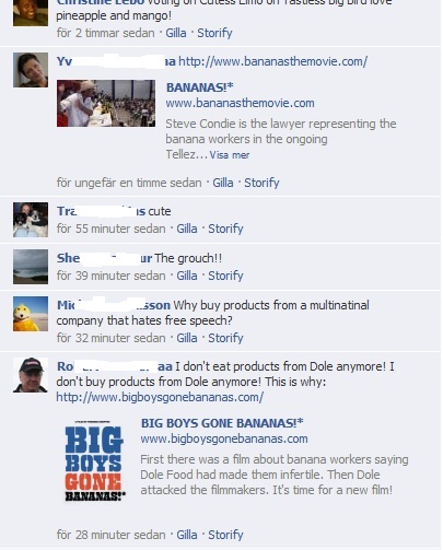 Facebook comments deleted by Dole