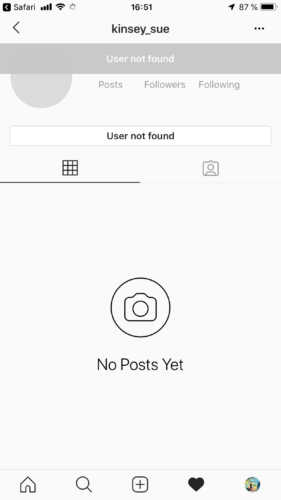 account suspened on instagram