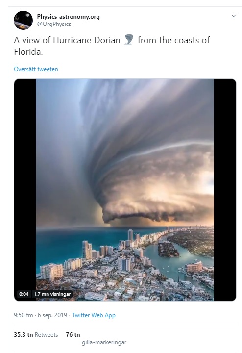 fake hurricane dorian video from miami beach