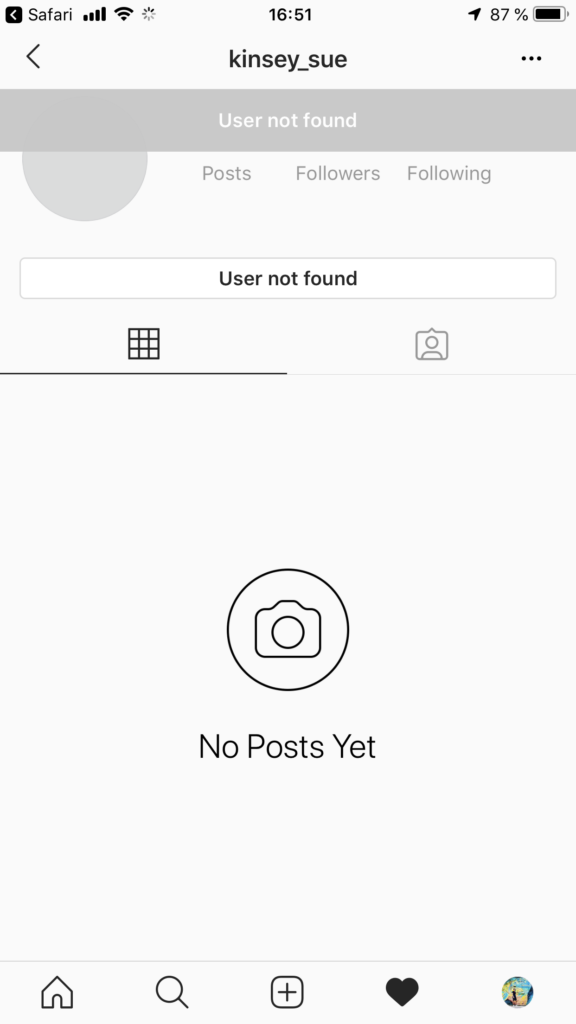 account suspened on instagram