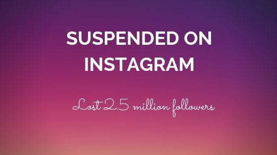 Suspended on Instagram